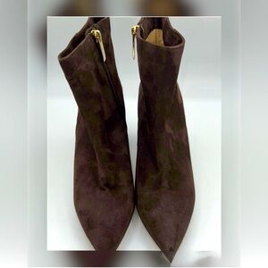 L'AGENCE REAL LEATHER CHOCOLATE BROWN SIDE ZIPPER BOOTS